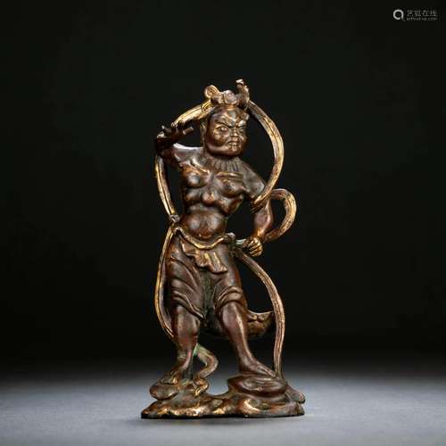 Parcel-Gilt Bronze Figure Statue