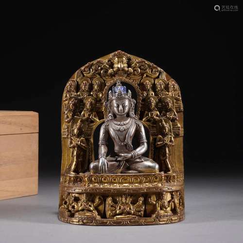 Silver Gilding Figure Of Shakyamuni