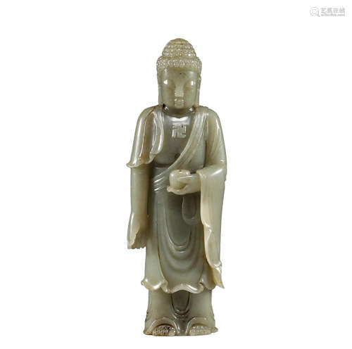 Ancient China, Hetian jade Buddha statue of Shakyamuni