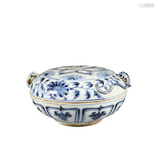 Ming Dynasty, blue and white flower pattern fumigation furna...