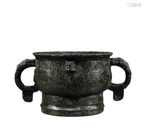 Ancient China, bronze double ear furnace