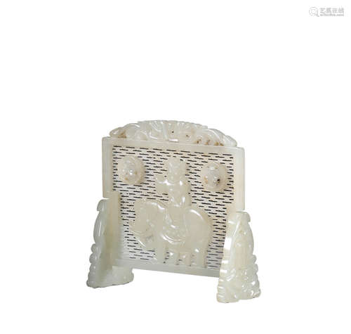 In the Qing Dynasty, Hotan jade insert screen