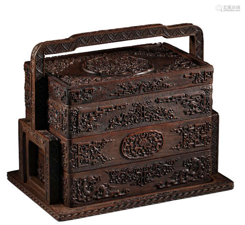 Huanghua pear wooden food box in Qing Dynasty