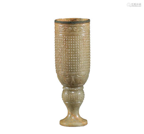 Ancient China, Hotan jade bone nail pattern cup