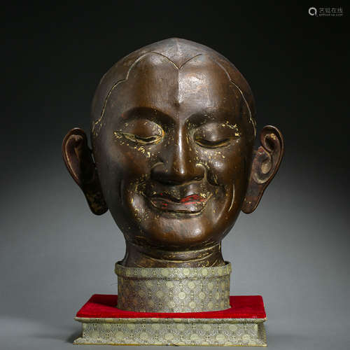 CHINESE QING DYNASTY BRONZE BUDDHA HEAD