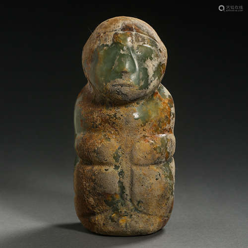 CHINA'S HONGSHAN CULTURE HETIAN JADE FIGURE