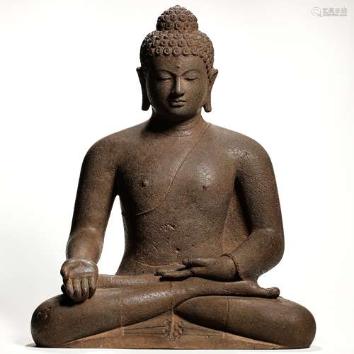 PERSIAN STONE BUDDHA SEATED STATUE