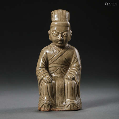 CHINESE SUI DYNASTY XIANGZHOU WARE CELADON GLAZE FIGURE