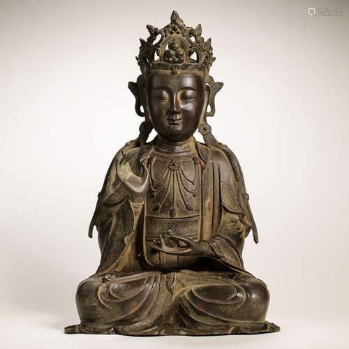 CHINESE MING DYNASTY BRONZE STATUE OF BUDDHA