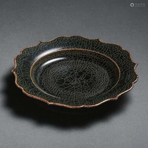 CHINESE NORTHERN SONG DYNASTY BLACK GLAZED SPOTTED FLOWER MO...