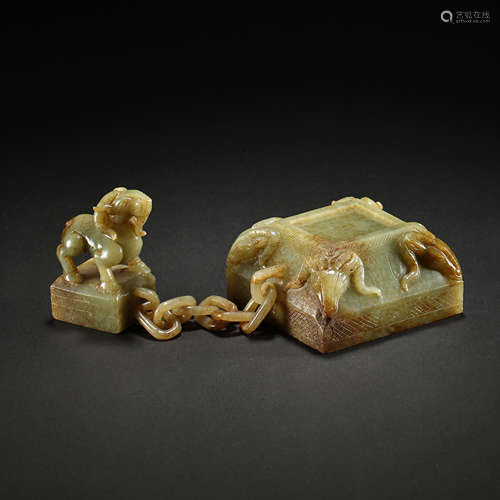 CHINESE HAN DYNASTY HETIAN JADE SEAL