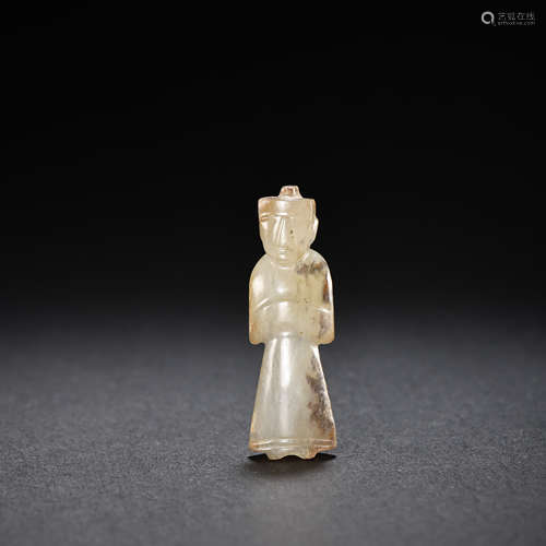 CHINESE HAN DYNASTY HETIAN JADE FIGURE