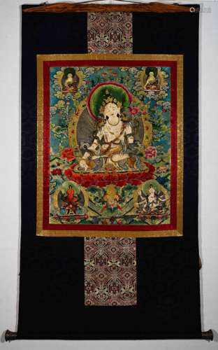 CHINESE QING DYNASTY BROCADE THANGKA