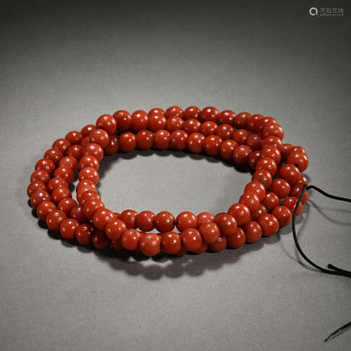 CHINESE TANG DYNASTY SOUTH RED AGATE NECKLACE