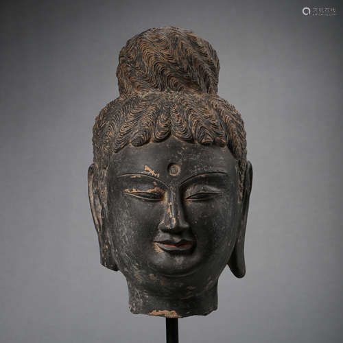 CHINESE TANG DYNASTY STONE BUDDHA HEAD