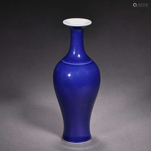 CHINESE QING DYNASTY BLUE-GLAZED VASE