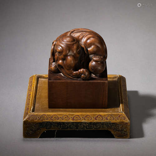 CHINESE QING DYNASTY SANDALWOOD SEAL