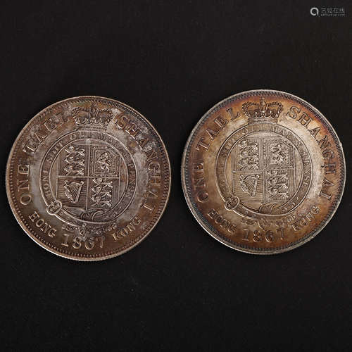 TWO MODERN CHINESE PURE SILVER COINS