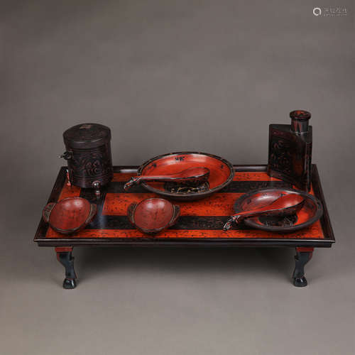 A SET OF CHINESE LACQUER WARES, THE WARRING STATES PERIOD