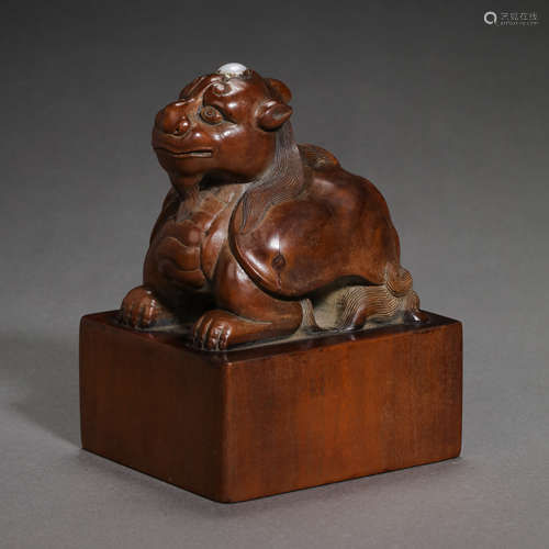 CHINESE QING DYNASTY SANDALWOOD SEAL