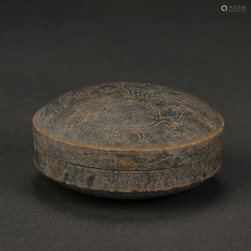 CHINESE TANG DYNASTY BLUESTONE ROUND BOX