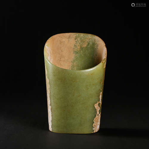 HEMO JADE HORSESHOE TUBE, HONGSHAN CULTURE, CHINA