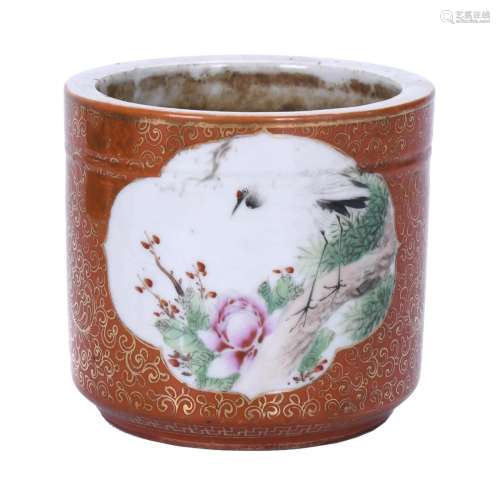 CHINESE "ROSE FAMILY" PAINTBRUSHES' POT, EARL...