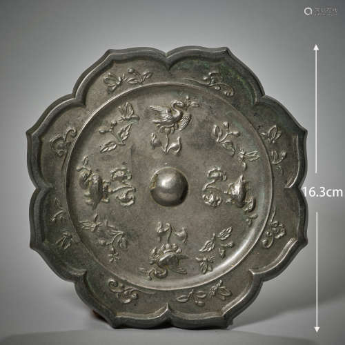 Ancient lotus mandarin duck bronze mirror古代莲花鸳鸯铜镜