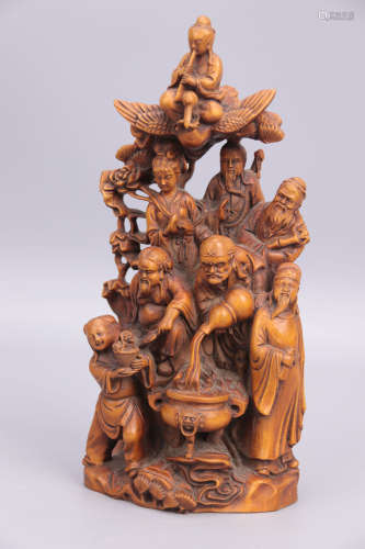 Boxwood carvings of eight immortals黄杨木雕八仙