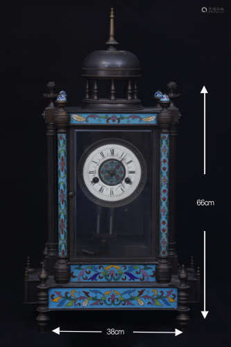 Cloisonné antique clock景泰蓝古董钟
