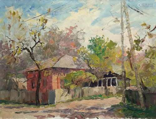 Oil painting Winter street Serdyuk Boris Petrovich