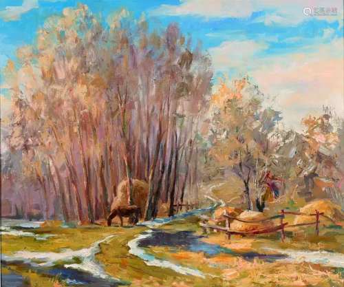 Oil painting Flowerbed Serdyuk Boris Petrovich
