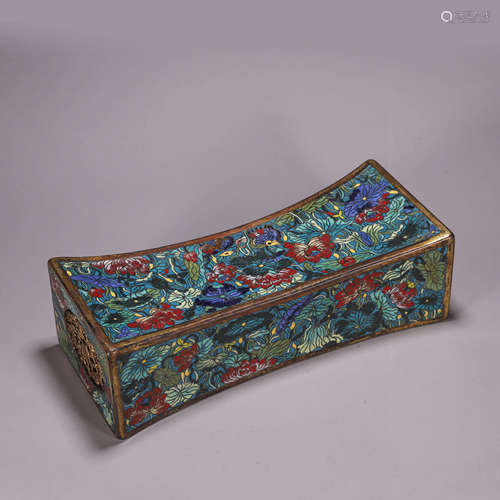 A flower patterned cloisonne pillow