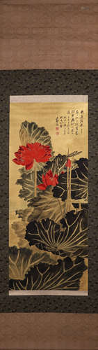 A Chinese flower-and-plant painting, Zhang Daqian mark