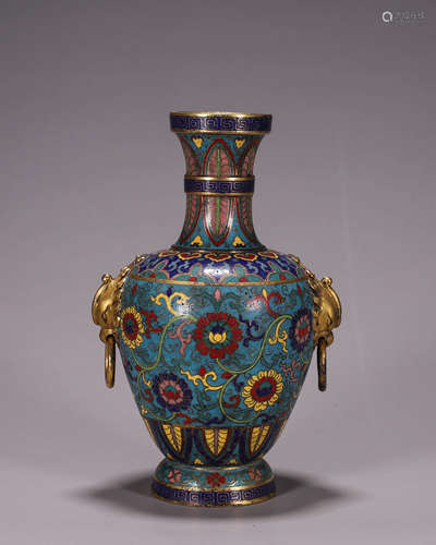 A gilding cloisonne zun