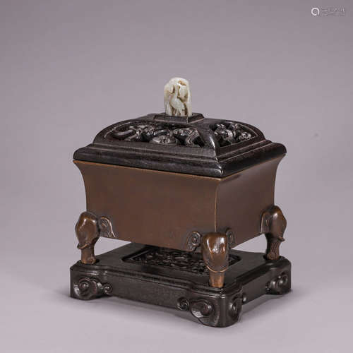 A squared copper censer