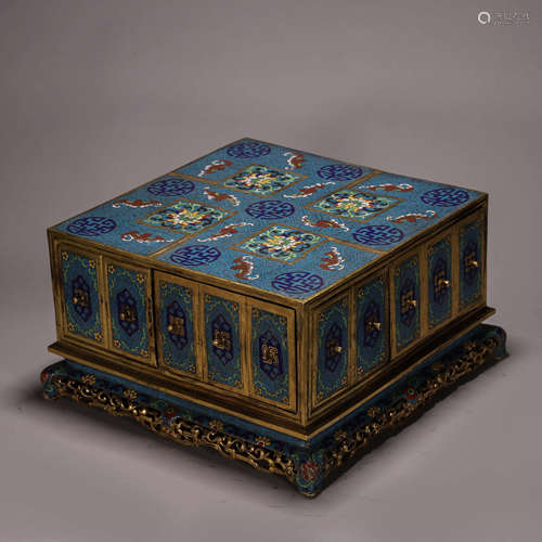 A patterned cloisonne box