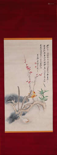 A Chinese flower-and-plant painting, Zhangshou mark