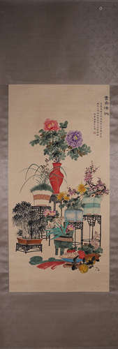 A Chinese flower-and-plant painting, Mei Lanfang mark