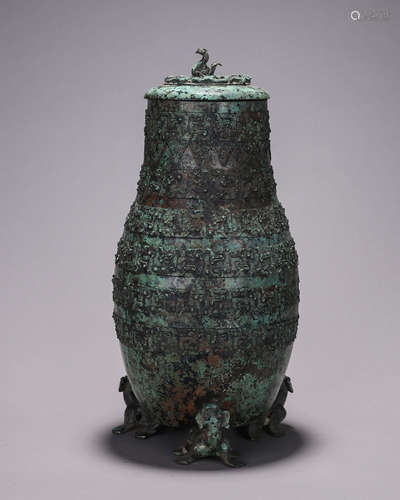 A kui dragon patterned bronze vase