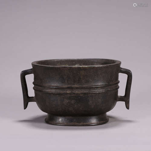 A double-eared copper censer