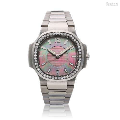 Reference 7008 Nautilus, A stainless steel and diamond-set w...
