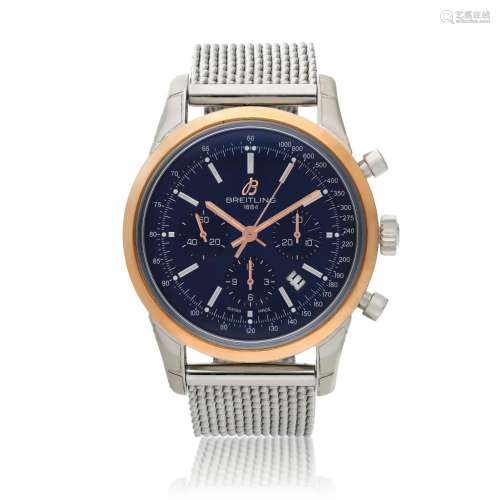 Reference UB0152 Transocean, A stainless steel and pink gold...