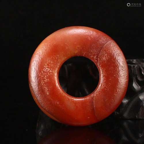 Vintage Chinese Red Agate Lucky Pendant