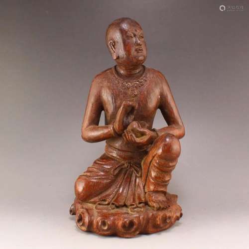 Vintage Bamboo Buddhism Arhat Statue