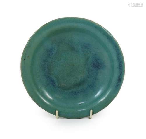 A Chinese Jun style green and blue glazed dish, Shiwan kilns...