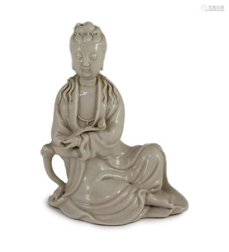 A Chinese blanc-de-chine seated figure of Guanyin, Dehua kil...