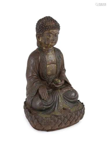 A Chinese Ming cast iron figure of Buddha Shakyamuni, 15th/1...