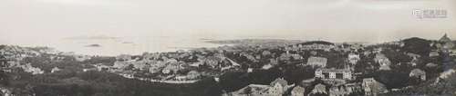 An early 20th century Chinese panoramic photograph of Qingda...