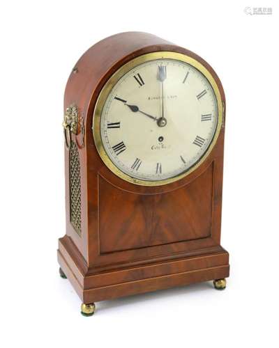 A Regency mahogany mantel timepiece H. 44cm. W. 27cm. D. 17c...